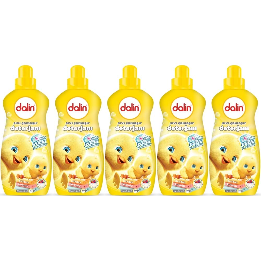 Dalin Çamaşır Deterjanı 1.5LT Bıcı Bıcı Kokulu (Hassas ve Hipoalerjenik Formül) (5 Li Set)