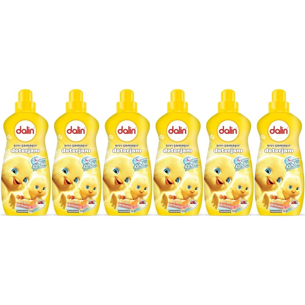 Dalin Çamaşır Deterjanı 1.5LT Bıcı Bıcı Kokulu (Hassas ve Hipoalerjenik Formül) (6 Lı Set)