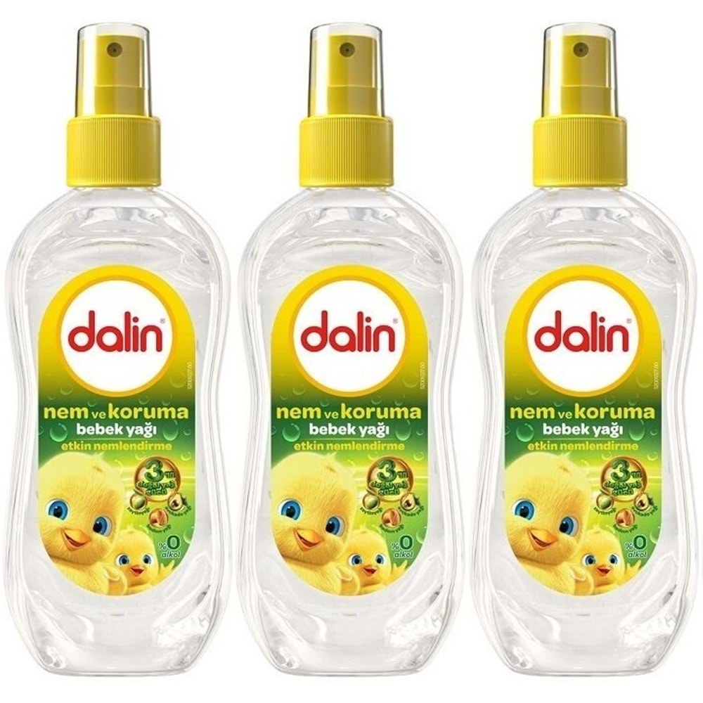Dalin Bebek Yağı 200ML Sprey Nem ve Koruma (3 Lü Set)