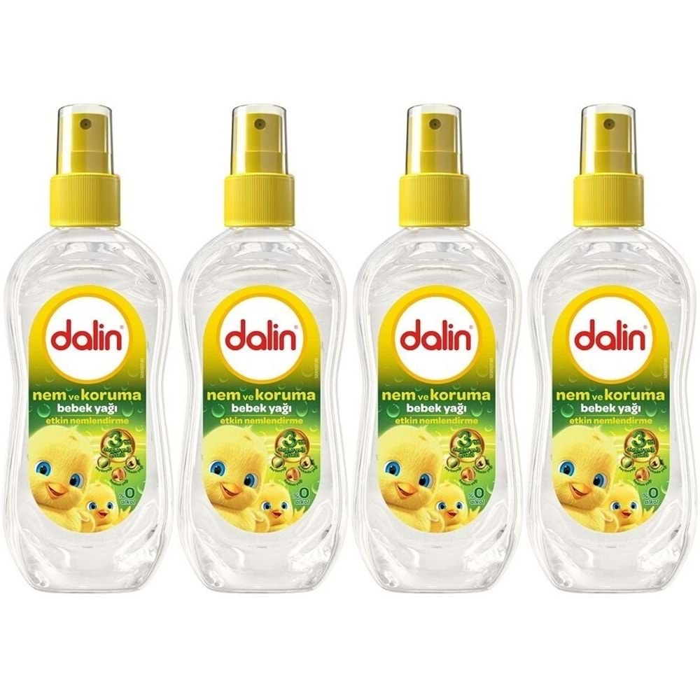 Dalin Bebek Yağı 200ML Sprey Nem ve Koruma (4 Lü Set)