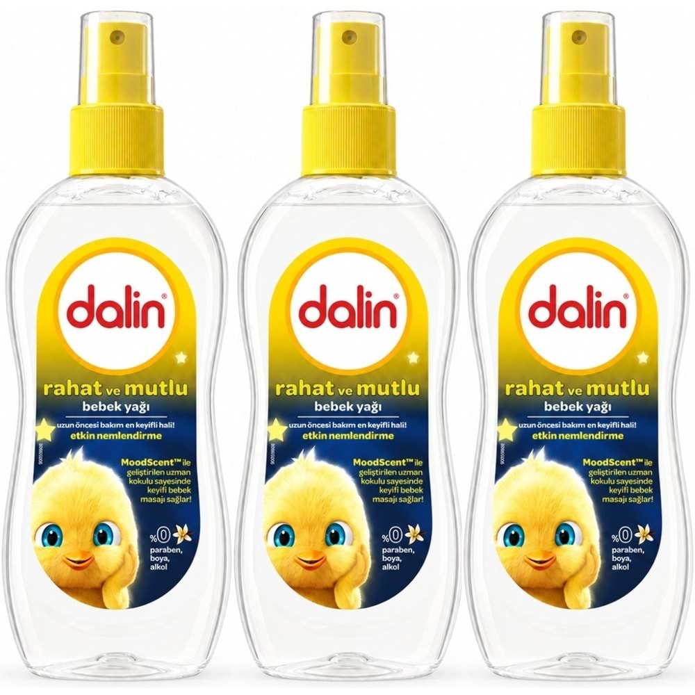 Dalin Bebek Yağı 200ML Sprey Rahat ve Mutlu (3 Lü Set)