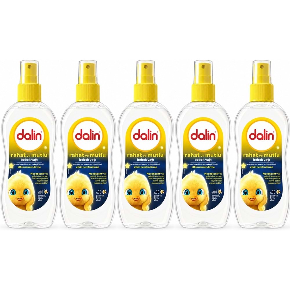 Dalin Bebek Yağı 200ML Sprey Rahat ve Mutlu (5 Li Set)