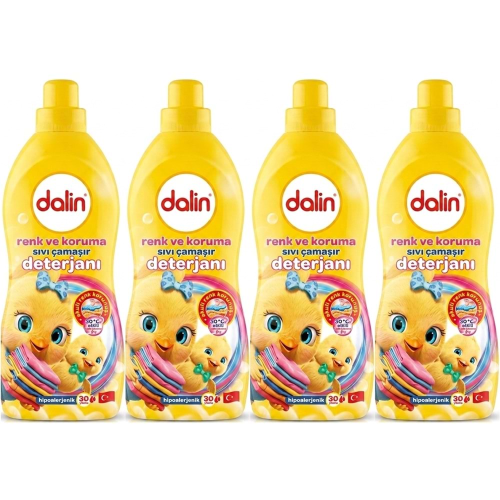 Dalin Sıvı Çamaşır Deterjanı 1500 ML Renk ve Koruma (Hipoalerjenik) (4 Lü Set)