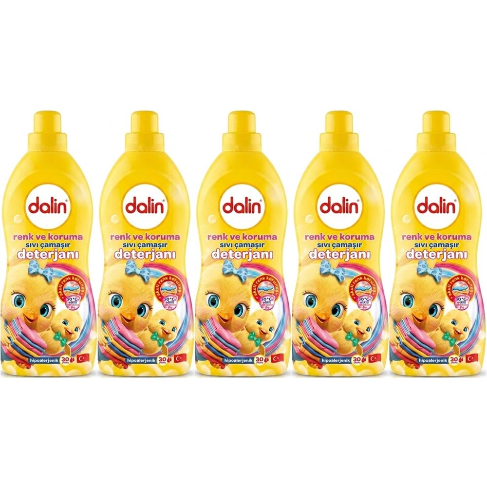 Dalin Sıvı Çamaşır Deterjanı 1500 ML Renk ve Koruma (Hipoalerjenik) (5 Li Set)