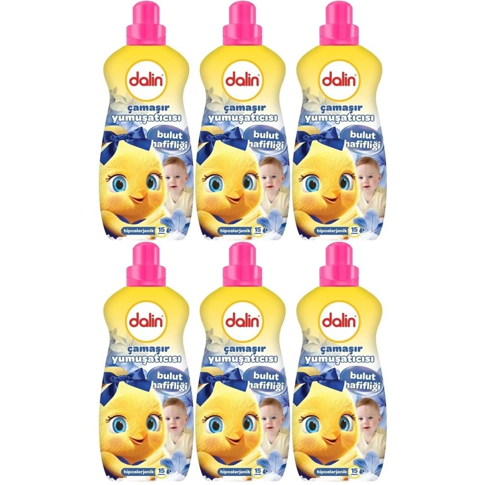 Dalin Çamaşır Yumuşatıcı 1500ML Bulut Hafifliği (Hipoalerjenik) (6 Lı Set)