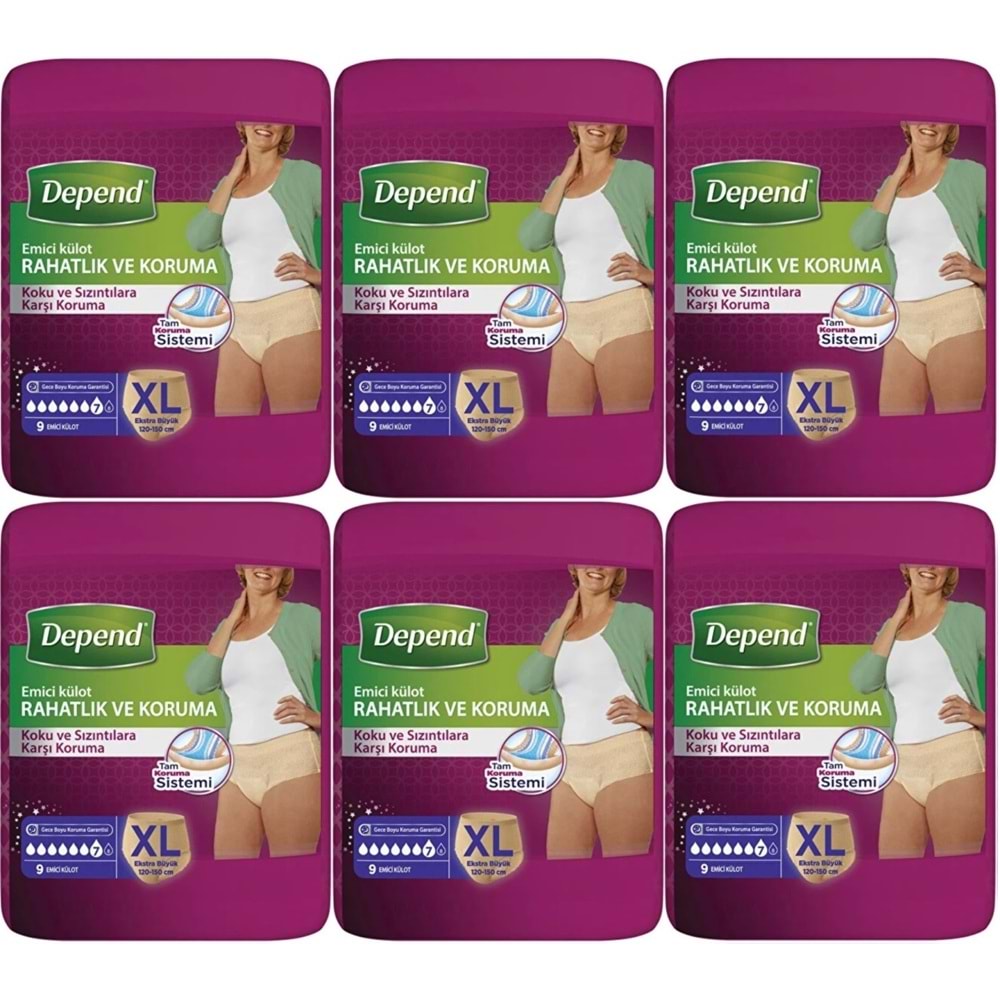Depend Emici Külot Yetişkin Bezi XL Extra Büyük 54 Adet