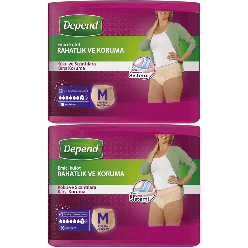 Depend Emici Külot Yetişkin Bezi Avantaj Pk Orta Kadın 32 Adet