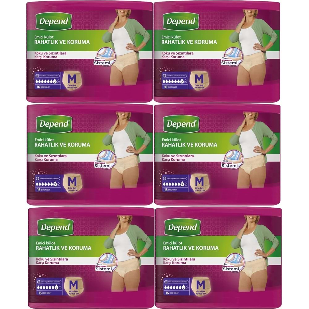 Depend Emici Külot Yetişkin Bezi Avantaj Pk Orta Kadın 96 Adet