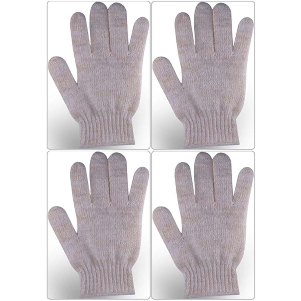 Derma Naturel Therapy Saf Yün Parmaklı Banyo Eldiveni T-478 (4 Lü Set)