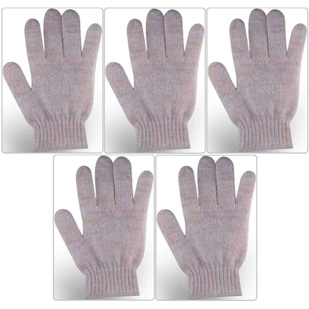 Derma Naturel Therapy Saf Yün Parmaklı Banyo Eldiveni T-478 (5 Li Set)