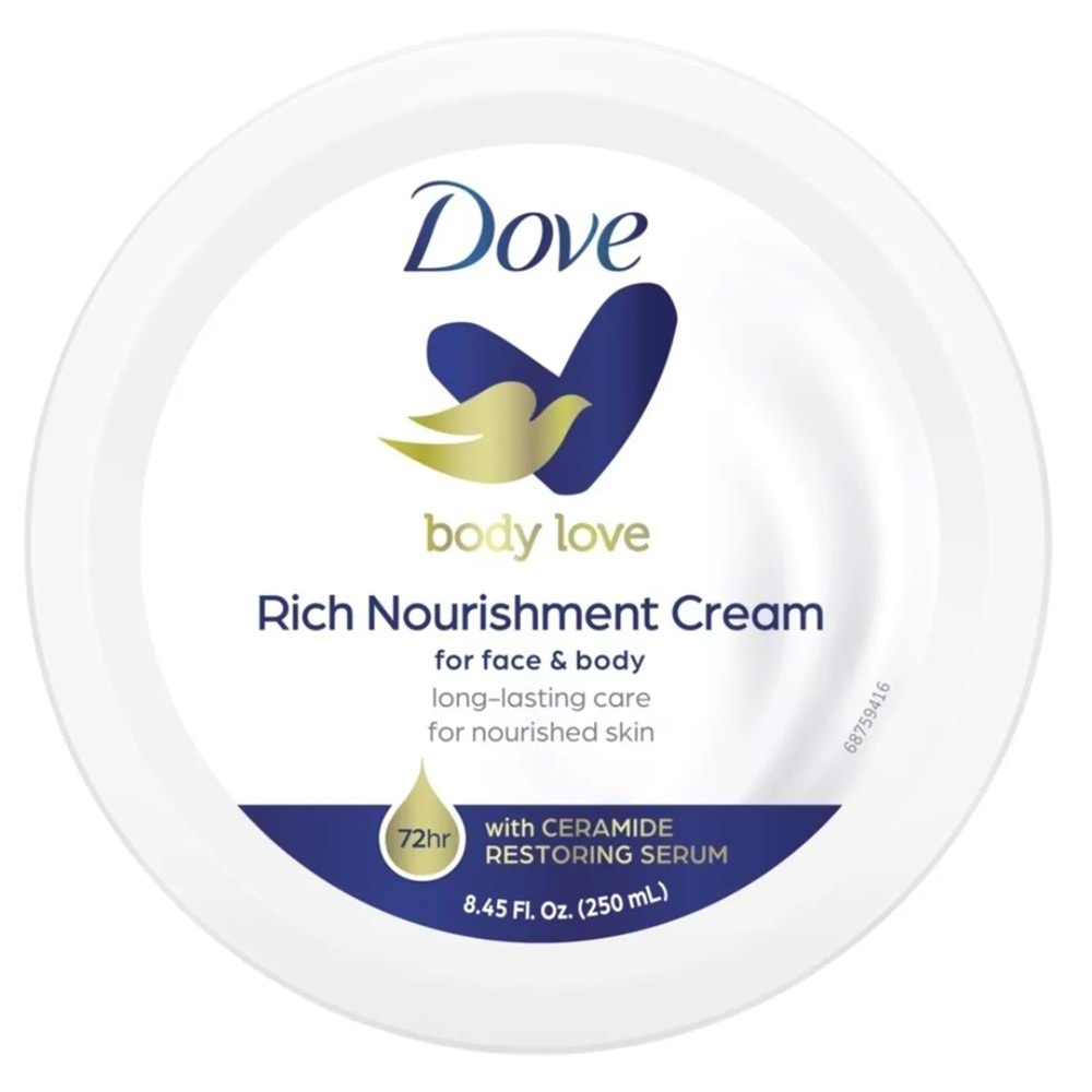 Dove Besleyici El ve Vücut Bakım Kremi 250ML (Rich Nourishment Cream+ Beauty Cream) Karma (2 Li Set)