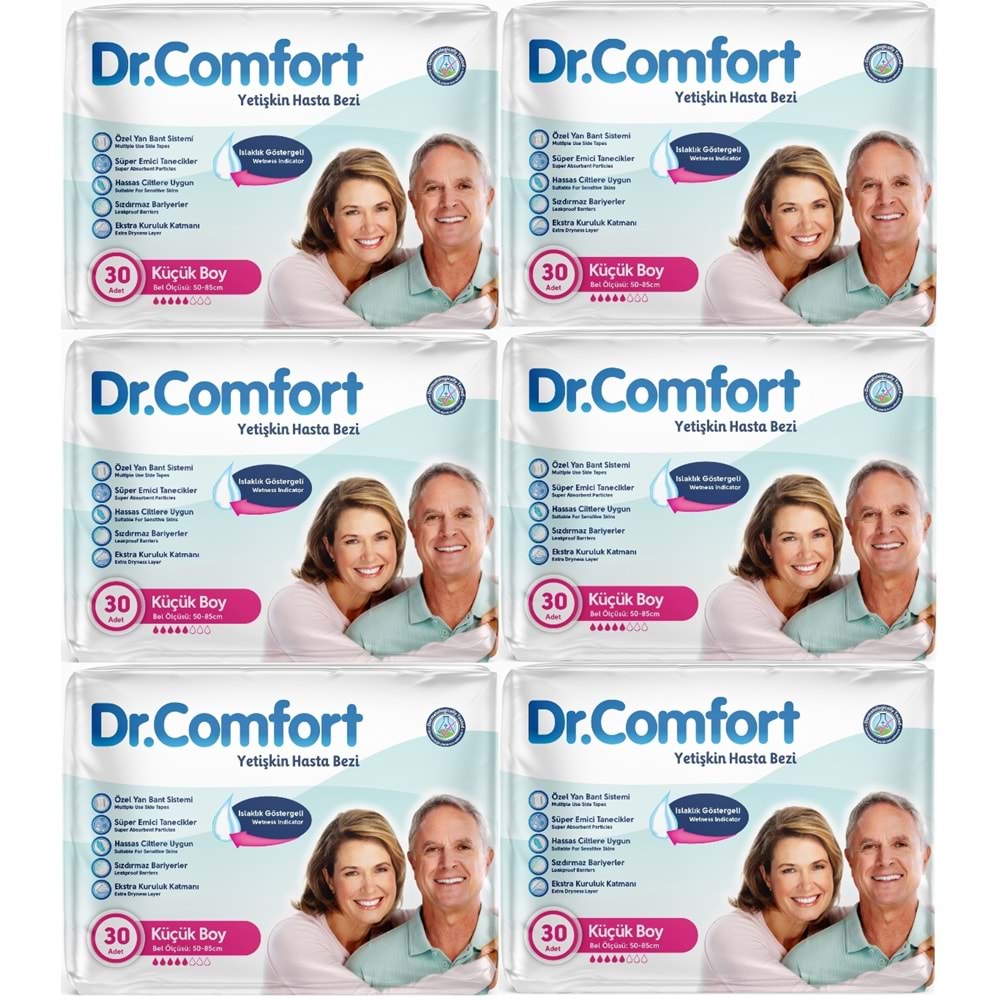 Dr.Comfort Yetişkin Hasta Bezi Bel Bantlı Tekstil Yüzeyli M - Orta - Medium 180 Adet (6PK*30)