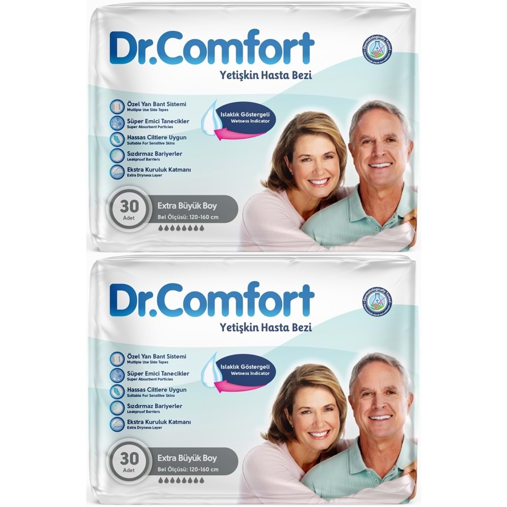 Dr.Comfort Yetişkin Bezi Bel Bantlı Tekstil Yüzeyli XL - Ekstra Büyük 60 Adet