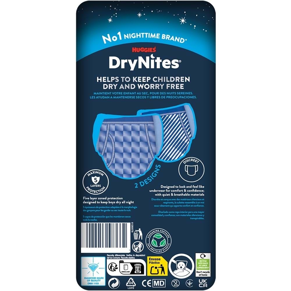 Drynites Emici Gece Külodu/Külot Bez Erkek 13+ Yaş (48-60KG) X Large 180 Adet Mega Pk (9PK*20)
