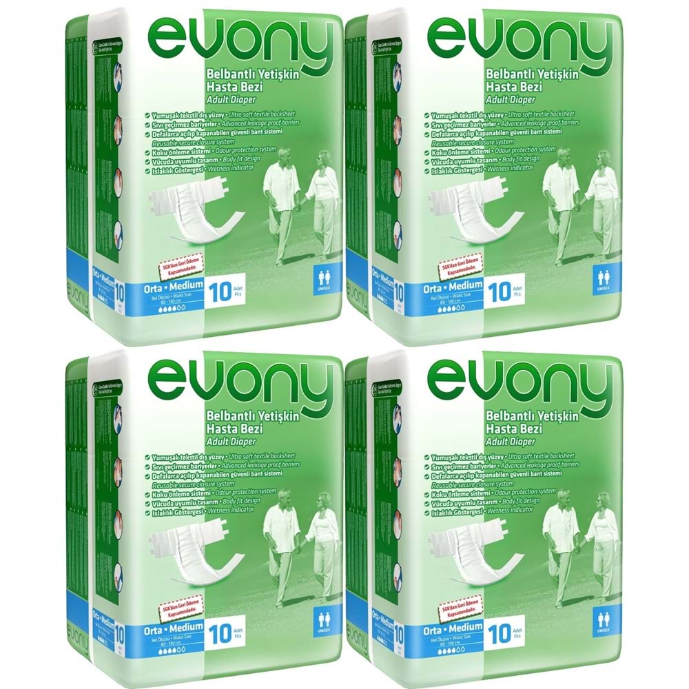 Evony Hasta Bezi Bel Bantlı Ekonomik Pk M - Orta - Medium 40 Adet