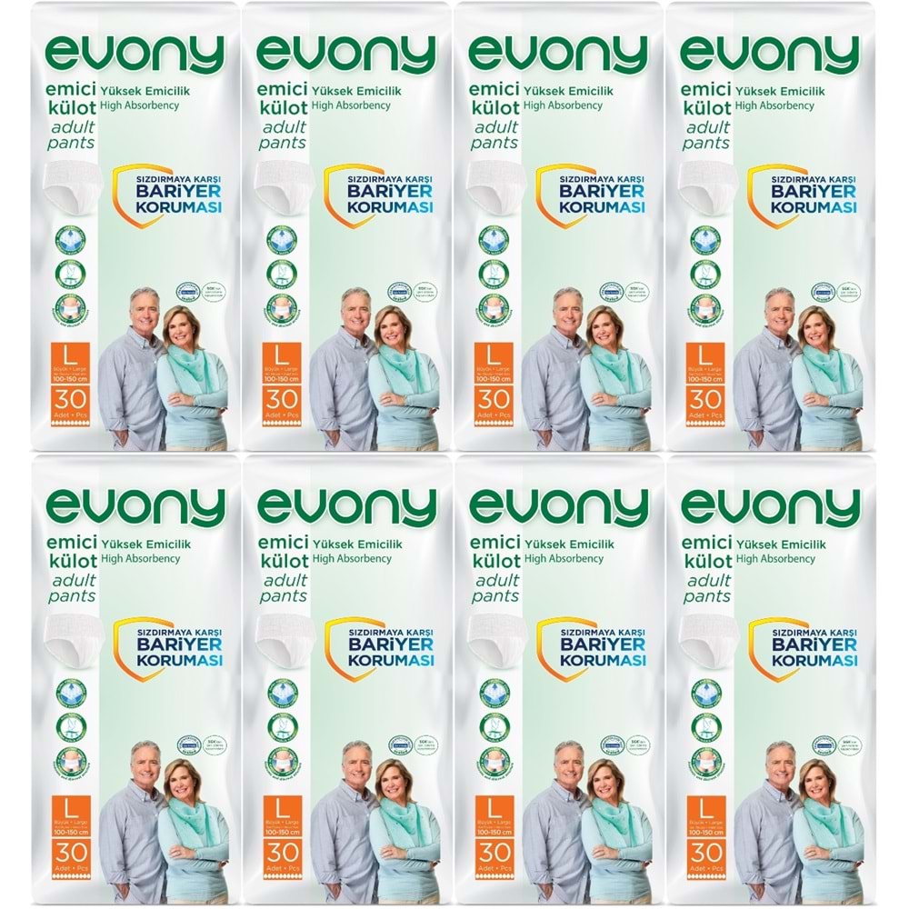 Evony Hasta Bezi Yetişkin Emici Külot L-Büyük 240 Adet (8PK*30)