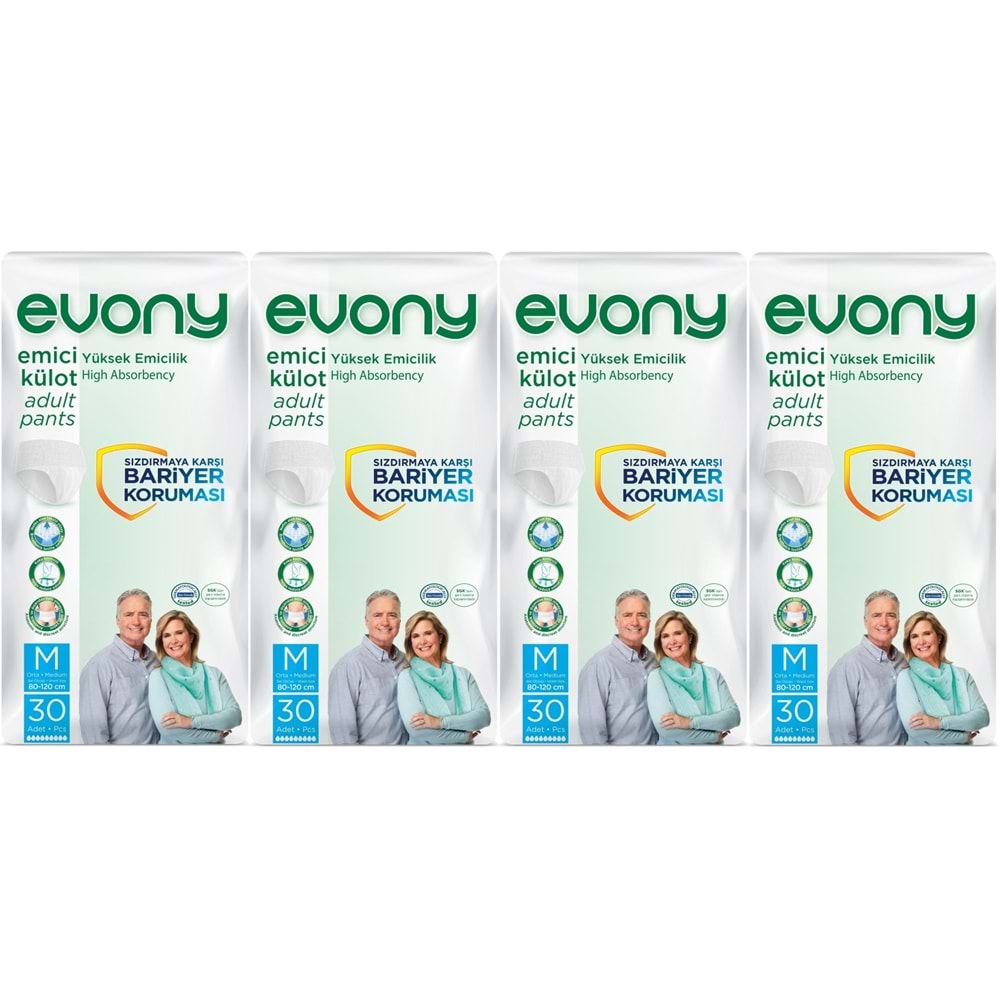 Evony Hasta Bezi Yetişkin Emici Külot M-Orta 120 Adet (4PK*30)