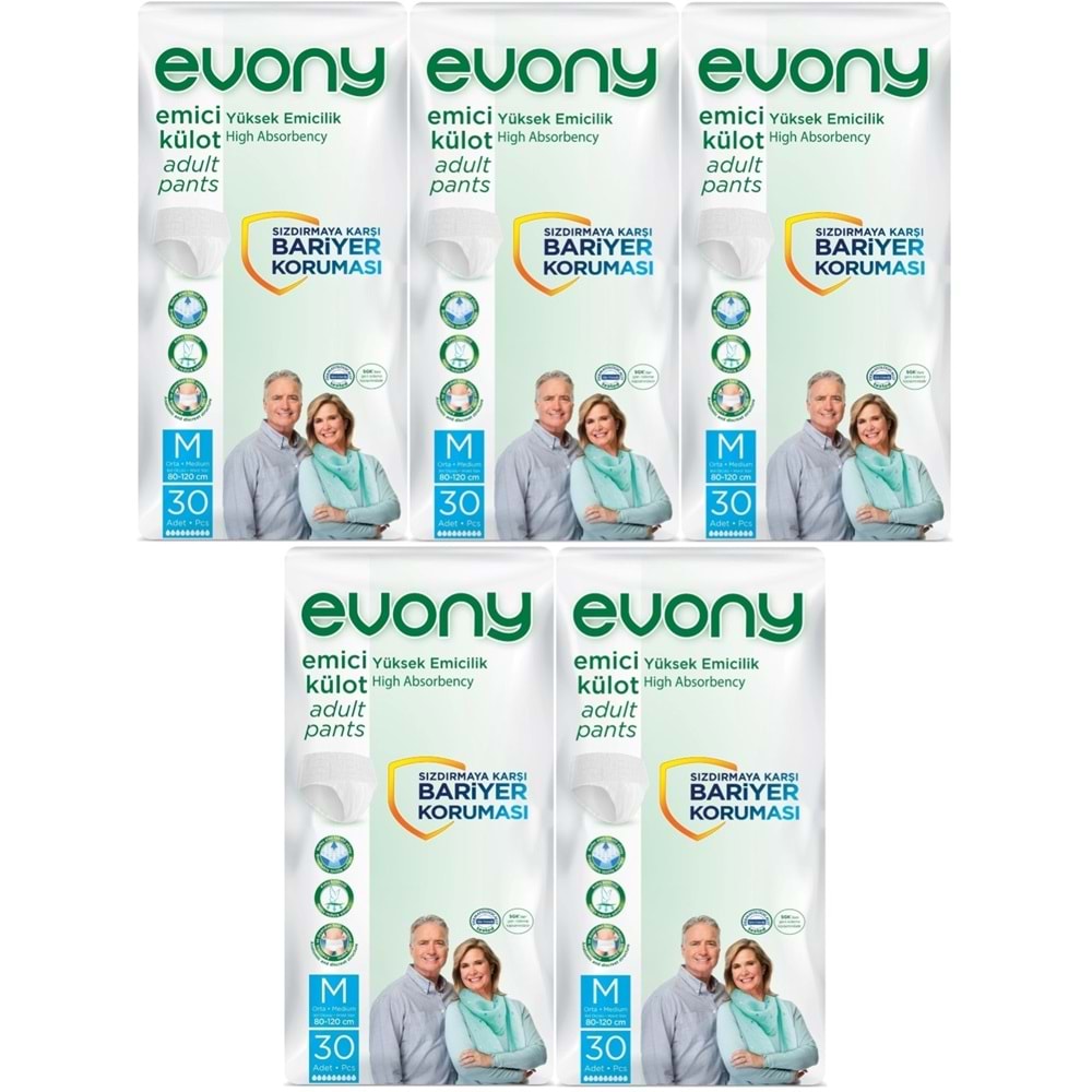 Evony Hasta Bezi Yetişkin Emici Külot M-Orta 150 Adet (5PK*30)