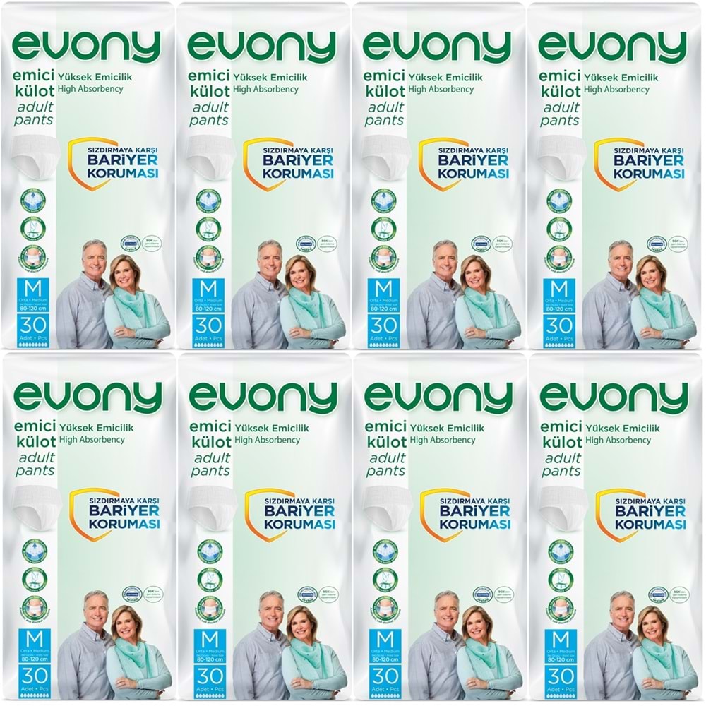 Evony Hasta Bezi Yetişkin Emici Külot M-Orta 240 Adet (8PK*30)