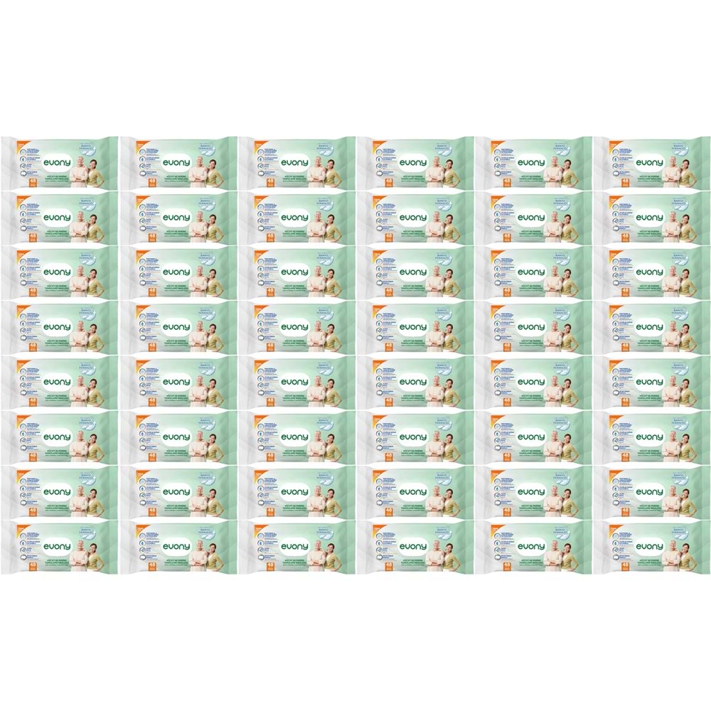 Evony Hasta Vücut Perine Temizleme Islak Mendil Havlu 48 Yaprak XL Banyo Ferahlığı (48 Li Set)