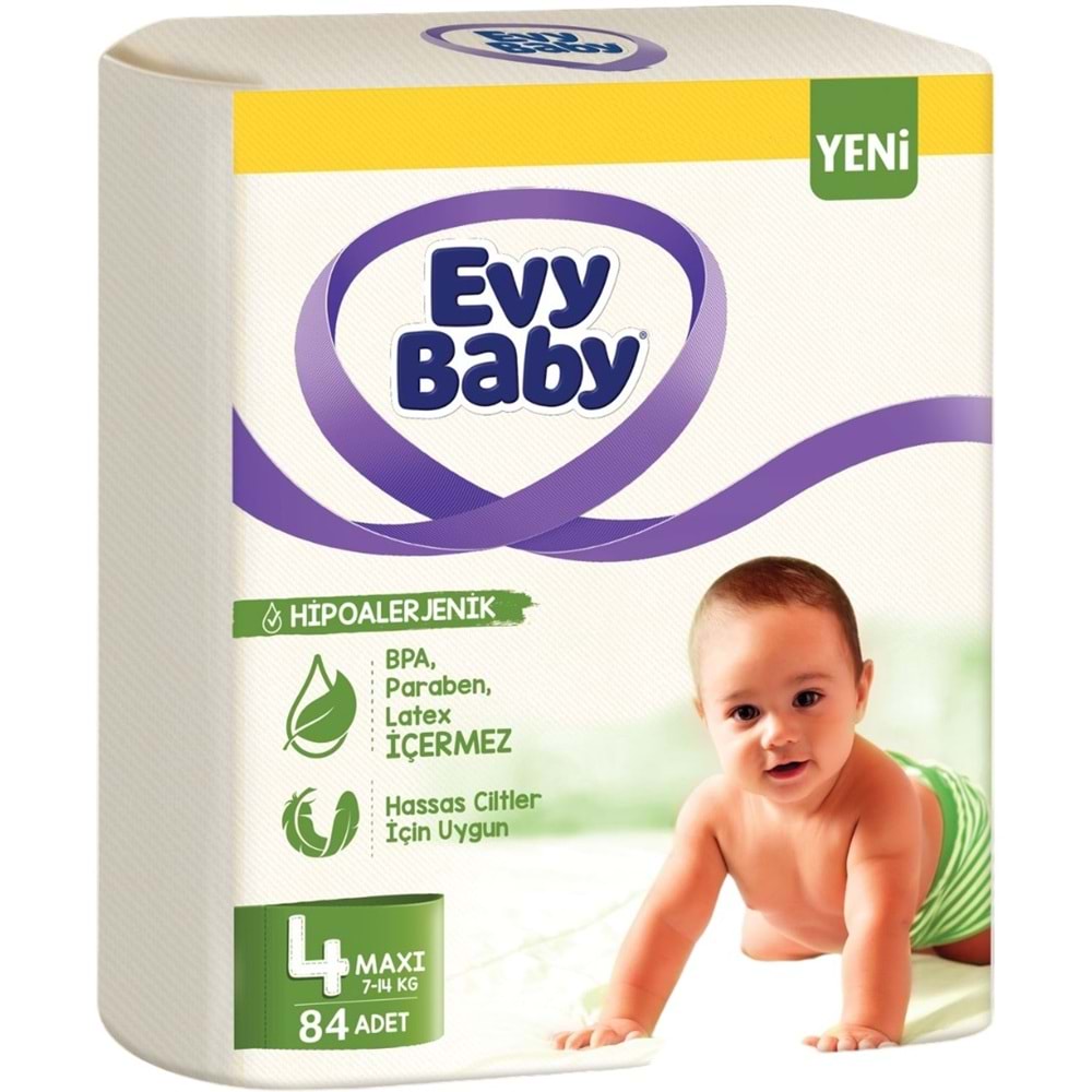 Evy Baby Bebek Bezi 4 Beden 7-14 KG Maxi 168 Adet Ekonomik Süper Fırsat Pk