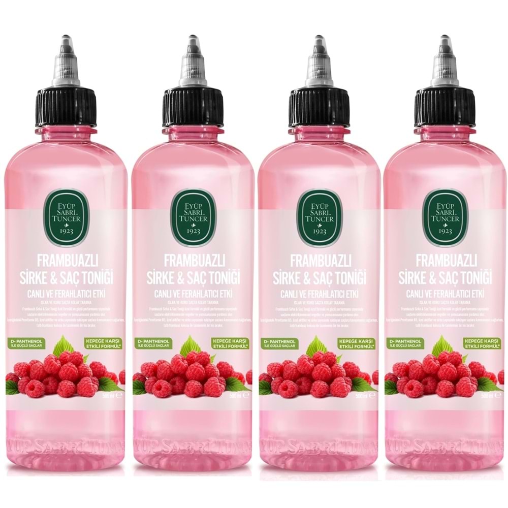 Eyüp Sabri Tuncer Saç Toniği 500ML Frambuazlı Sirkeli (4 Lü Set)