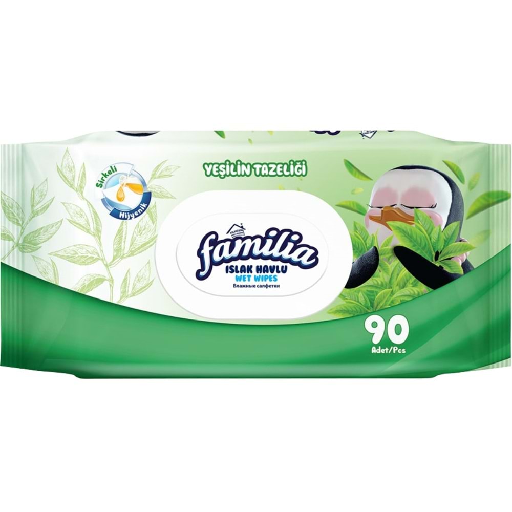 Familia Islak Havlu Mendil 90 Yaprak Karma 24 Lü Set (Lavanta-Mineral-Yeşilin Tazeliği) 2160 Yaprak