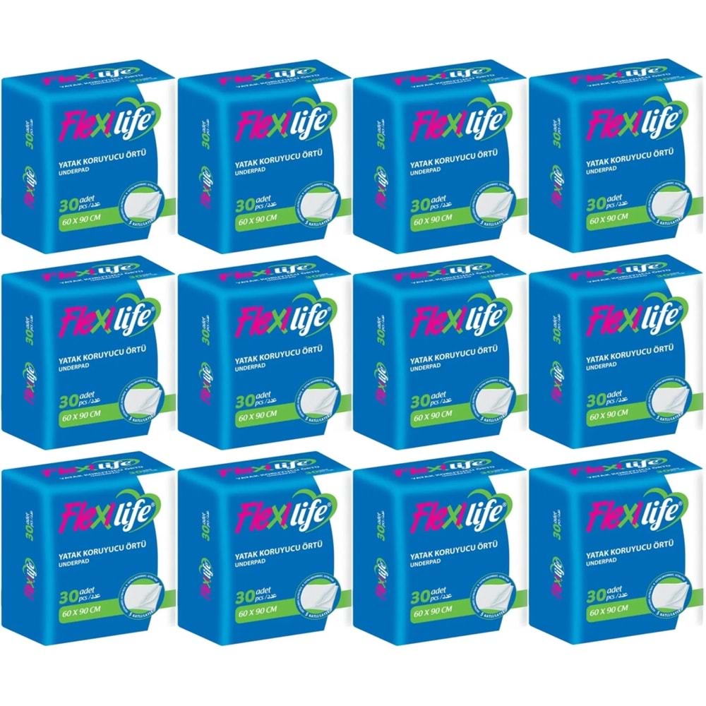 Flexi Life Hasta Alt Açma Yatak Koruyucu Örtü 60*90CM Klasik 360 Adet (12Pk*30)