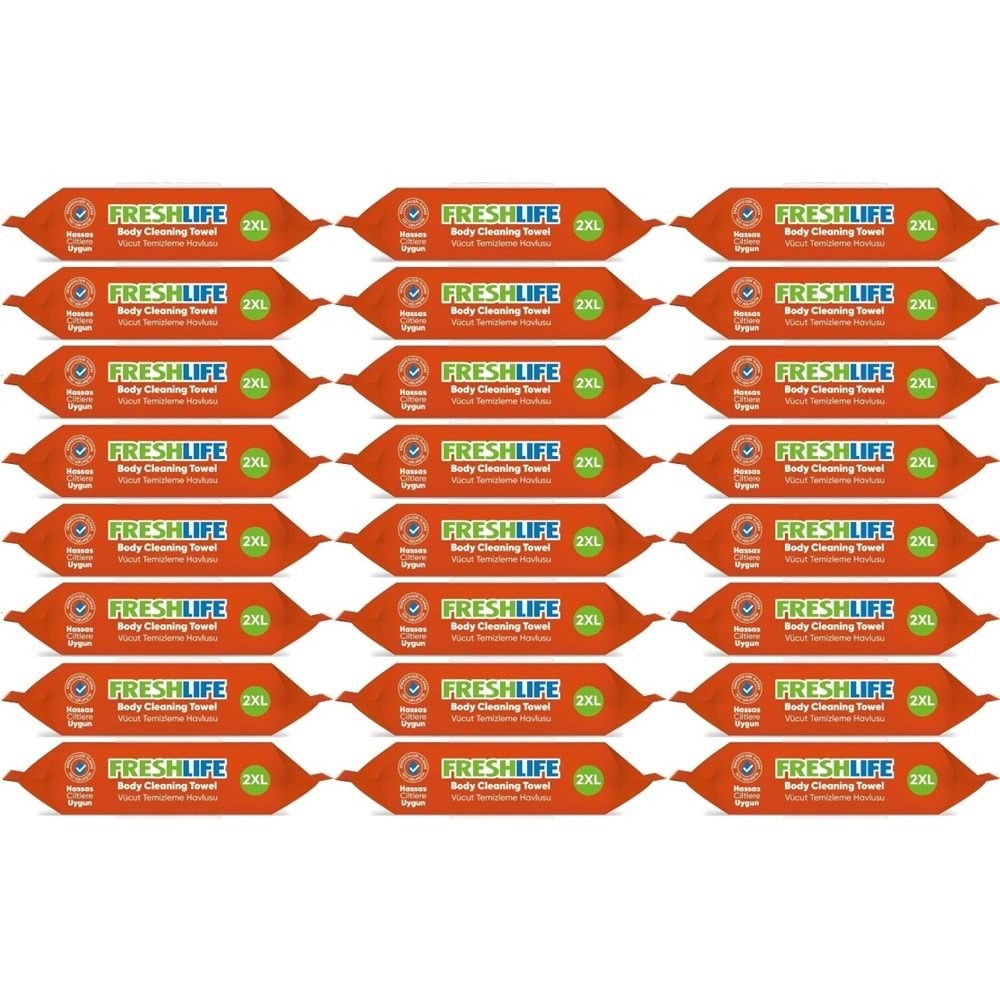 Freshlife Hasta Vücut Temizleme Islak Mendil Havlu 50 Yaprak XL (24 Lü Set)