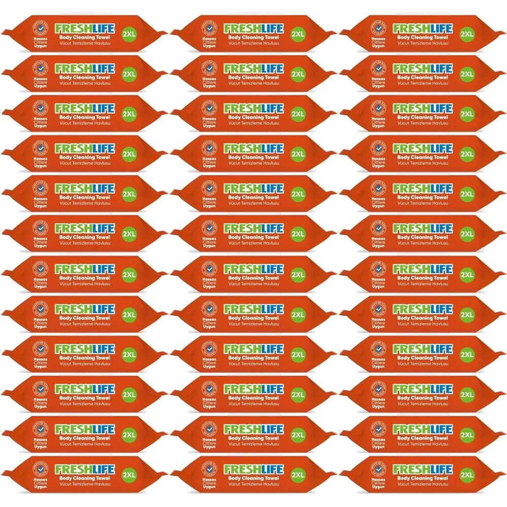 Freshlife Hasta Vücut Temizleme Islak Mendil Havlu 50 Yaprak XL (36 Lı Set)