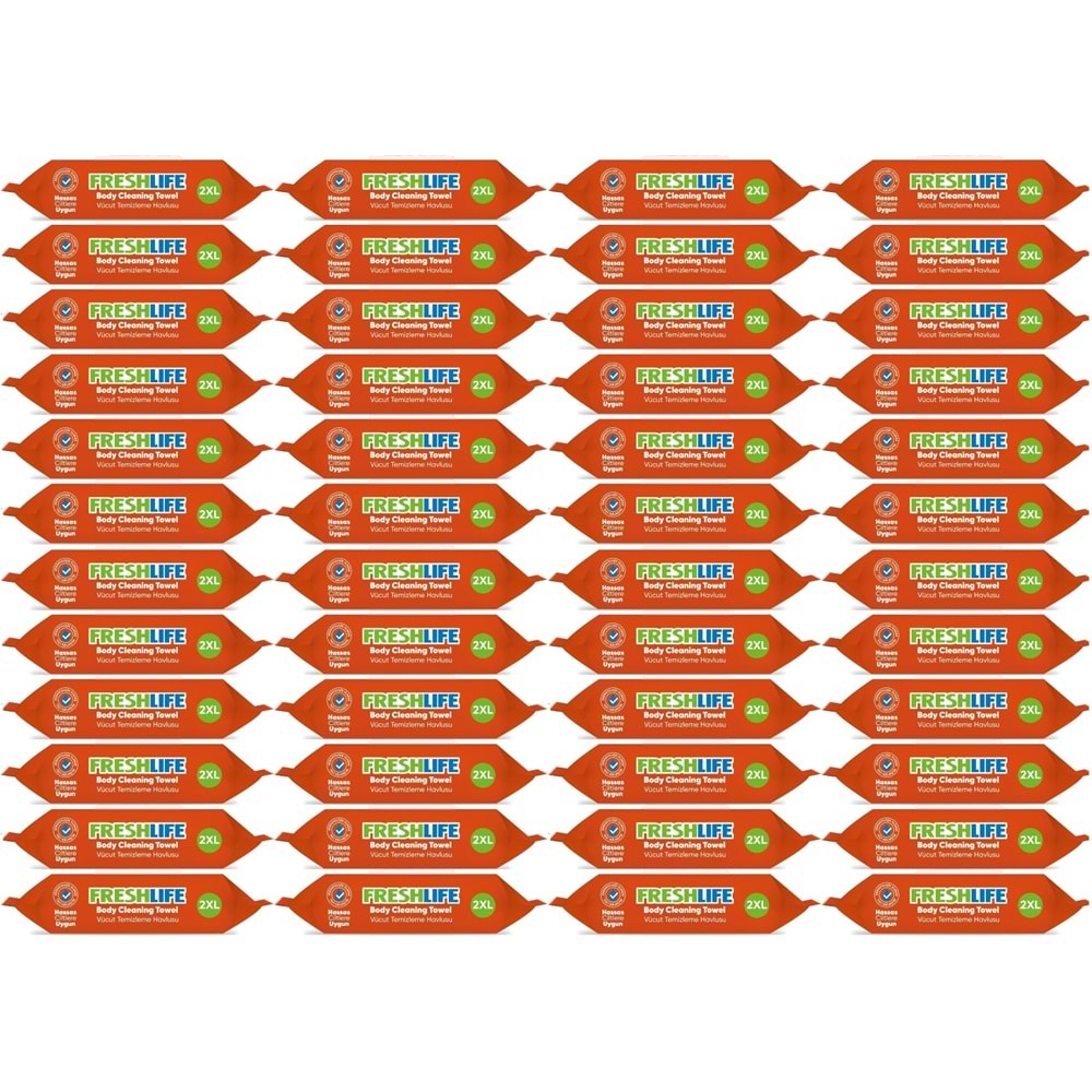 Freshlife Hasta Vücut Temizleme Islak Mendil Havlu 50 Yaprak XL (48 Li Set)