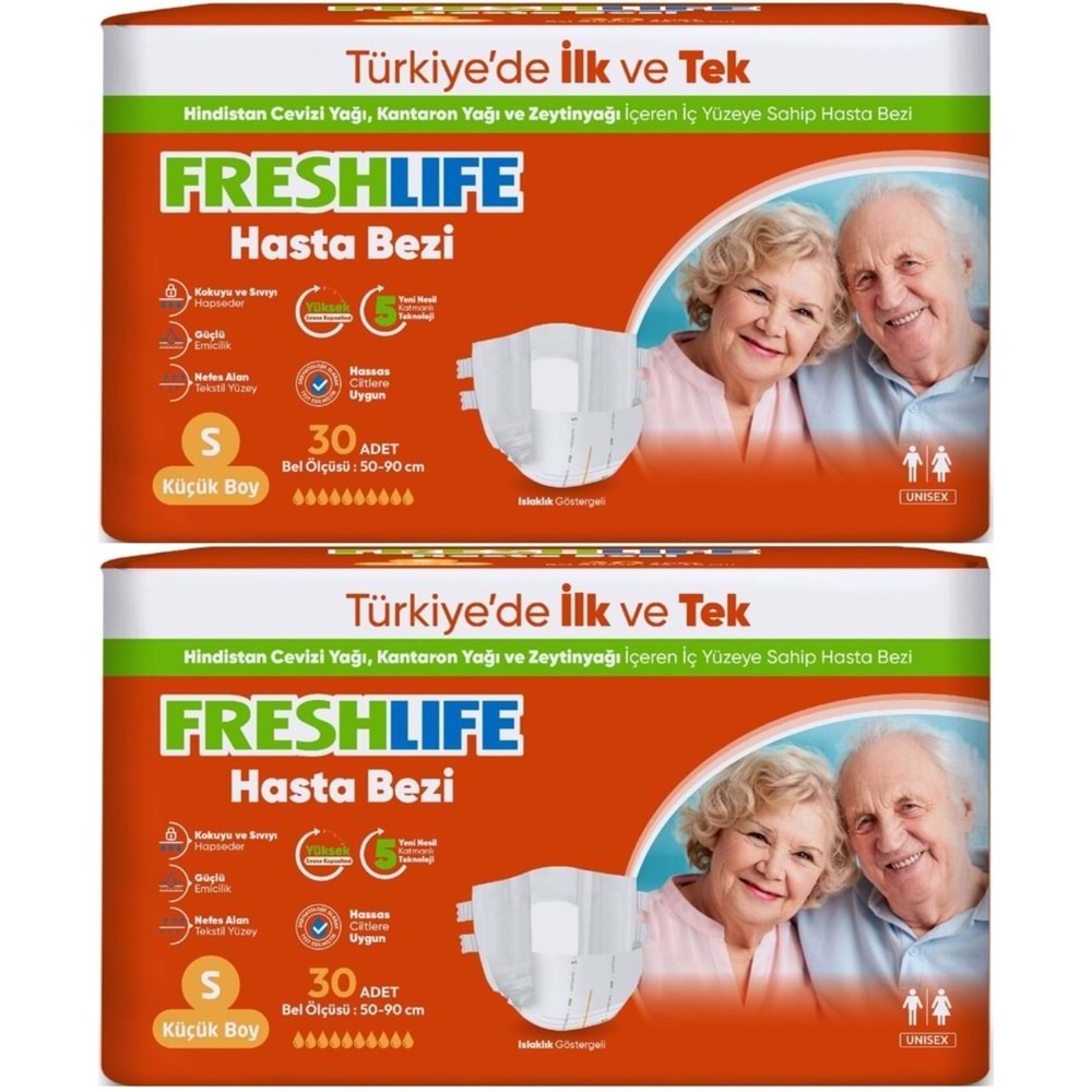 FreshLife Yetişkin Hasta Bezi Bel Bantlı S - Küçük - Small 60 Adet (2PK*30)