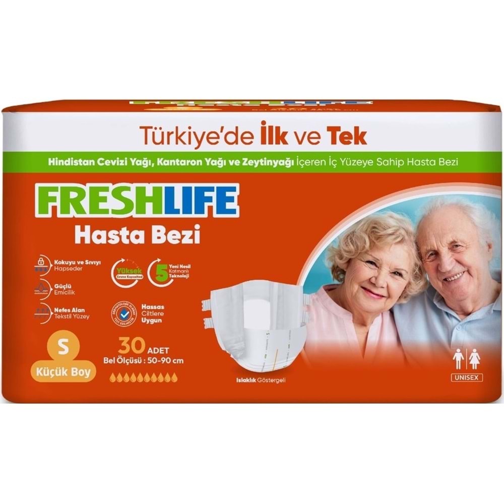 FreshLife Yetişkin Hasta Bezi Bel Bantlı S - Küçük - Small 60 Adet (2PK*30)
