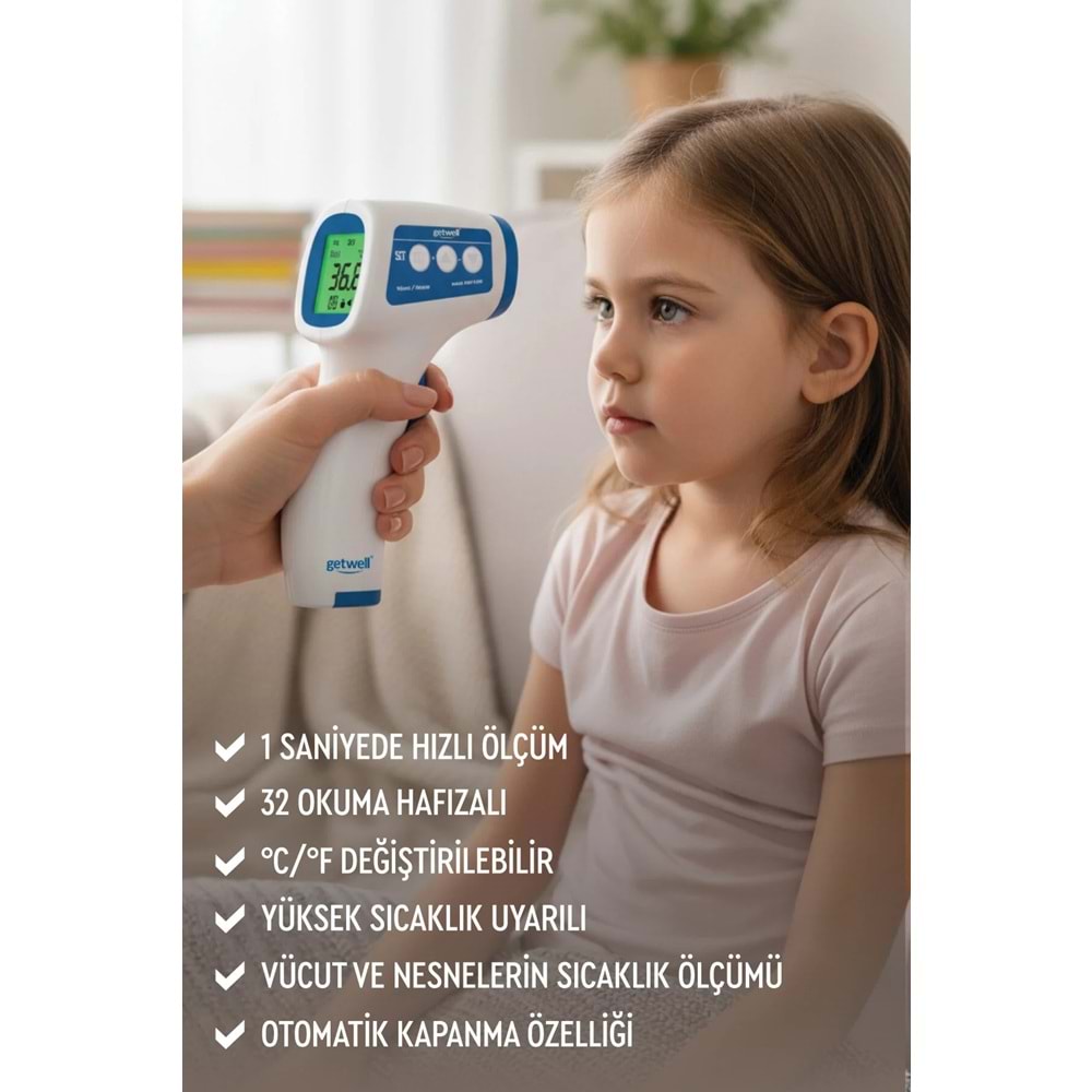 Getwell (Avantaj Pk 4) Üst Koldan Tansiyon Aleti - Ateş Ölçer, Temassız - Nebulizatör Şarjlı