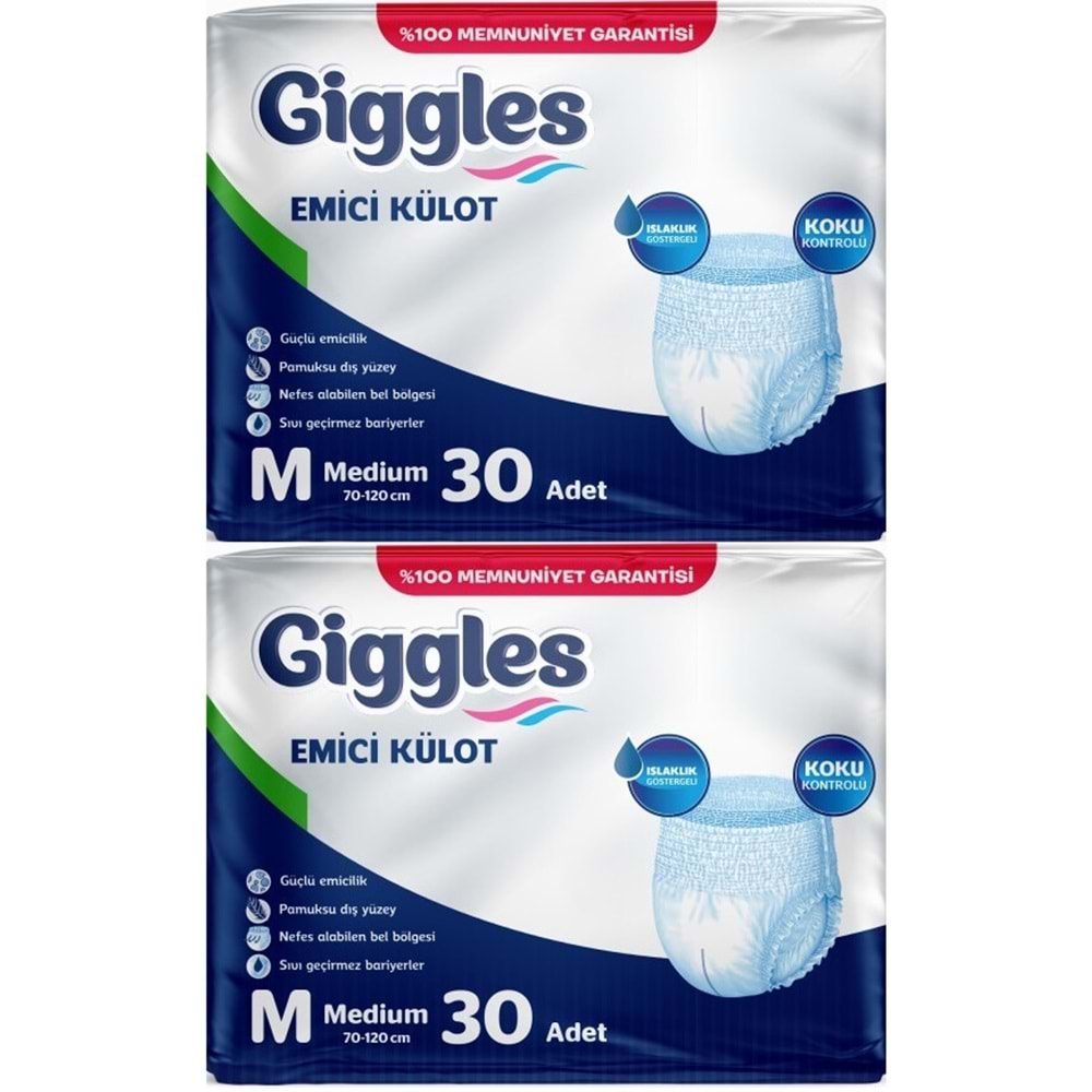 Giggles Hasta Bezi Yetişkin Emici Külot M-Orta Medium 60 Adet (2Pk*30)