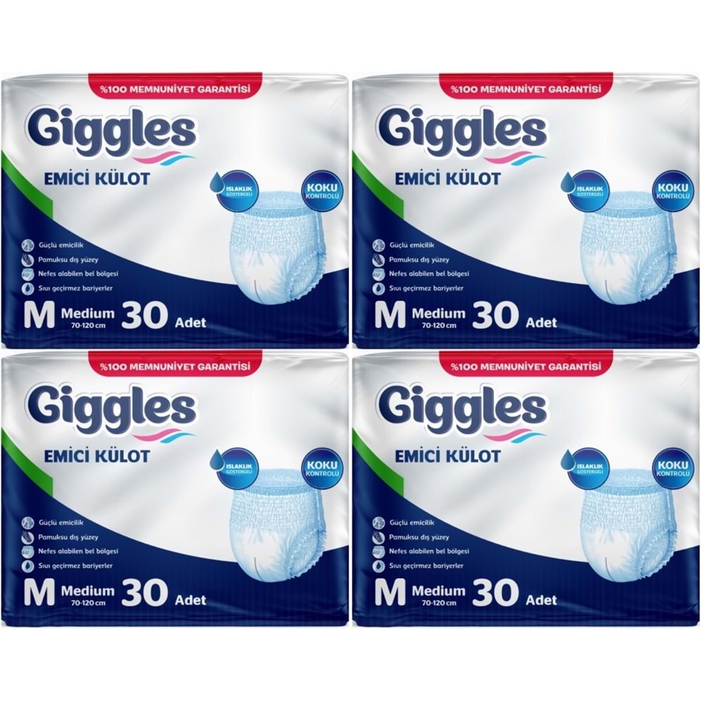 Giggles Hasta Bezi Yetişkin Emici Külot M-Orta Medium 120 Adet (4Pk*30)