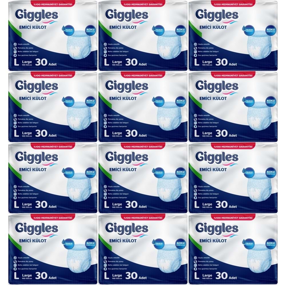 Giggles Hasta Bezi Yetişkin Emici Külot L-Büyük 360 Adet (12Pk*30)