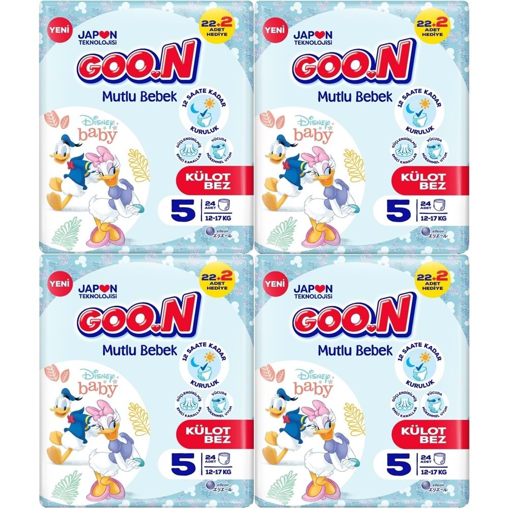 Goon Mutlu Bebek Külot Bebek Bezi Beden:5 (12-17Kg) Junior 96 Adet Jumbo Aylık Pk