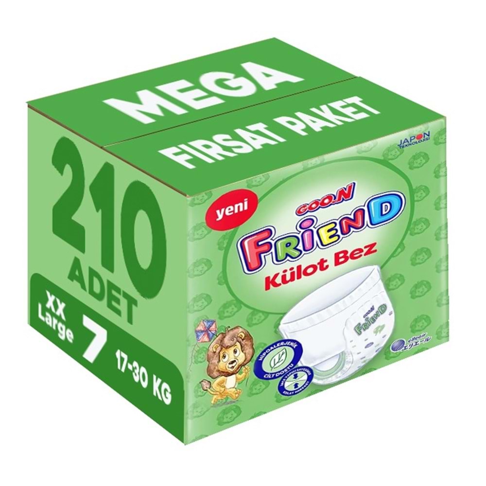 Goon Friend Külot Bebek Bezi Beden:7 (17-30KG) XX Large 210 Adet Mega Fırsat Pk