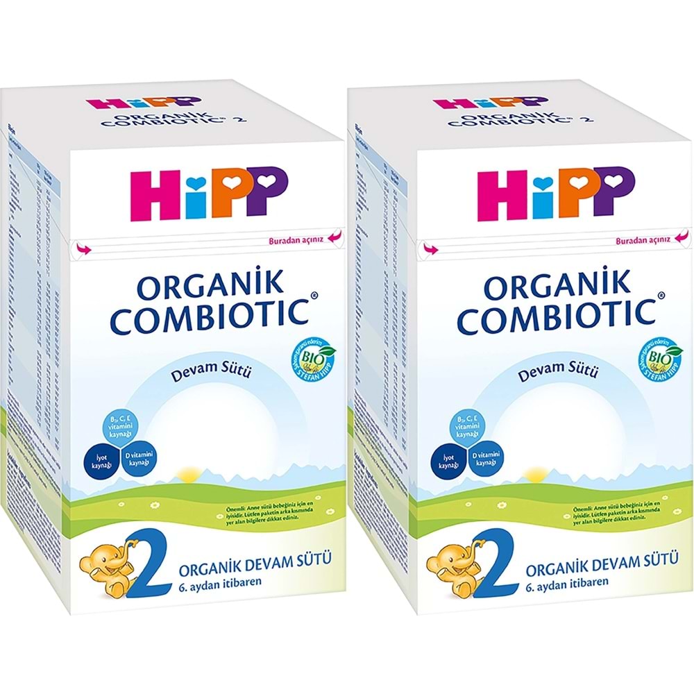 Hipp Organik Combiotic Bebek Devam Sütü 800GR No:2 (6. Aydan İtibaren) (2 Li Set)
