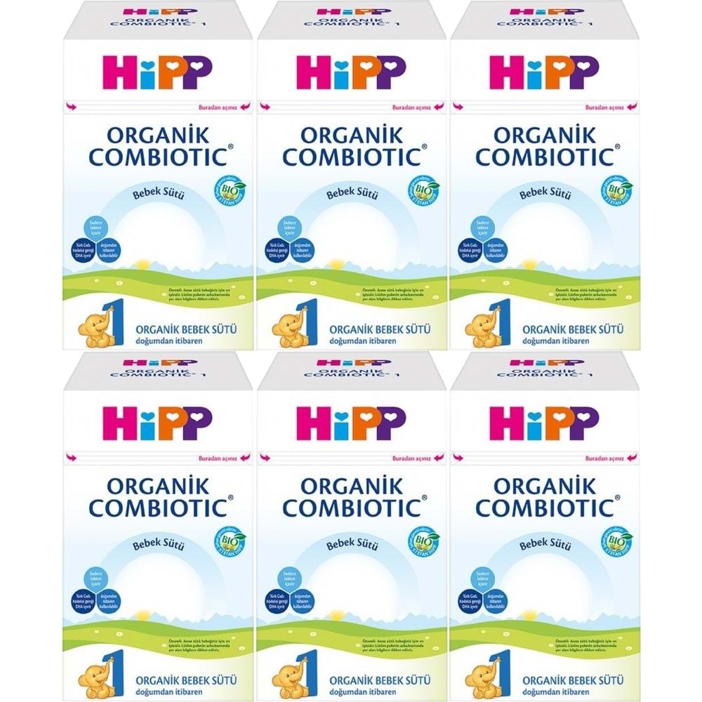 Hipp Organik Combiotic Bebek Sütü 800GR No:1 (0-6 Ay) (6 Lı Set)