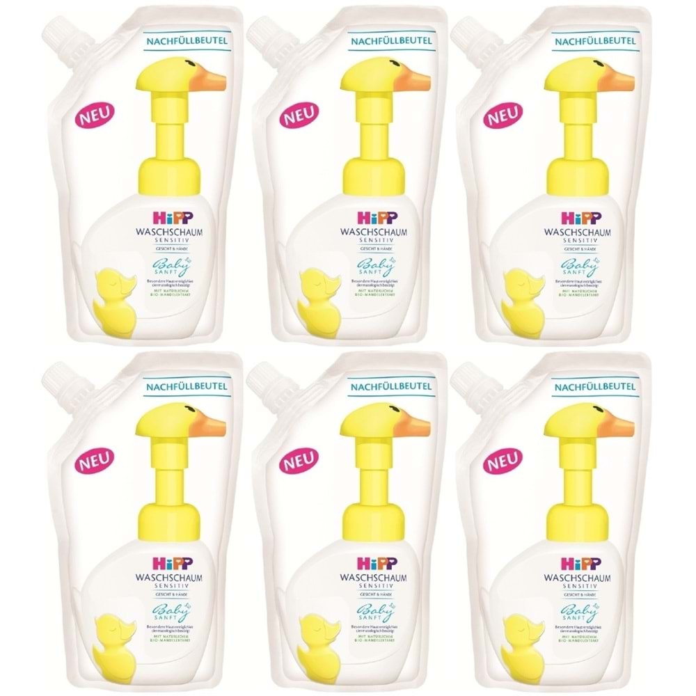 Hipp Babysanft Bebek/Çoçuk El Yıkama Köpüğü 250ML (Yedek Poşet) (6 Lı Set)