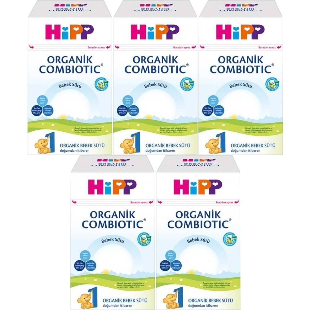 Hipp Organik Combiotic Bebek Sütü 800GR No:1 (0-6 Ay) (5 Li Set)