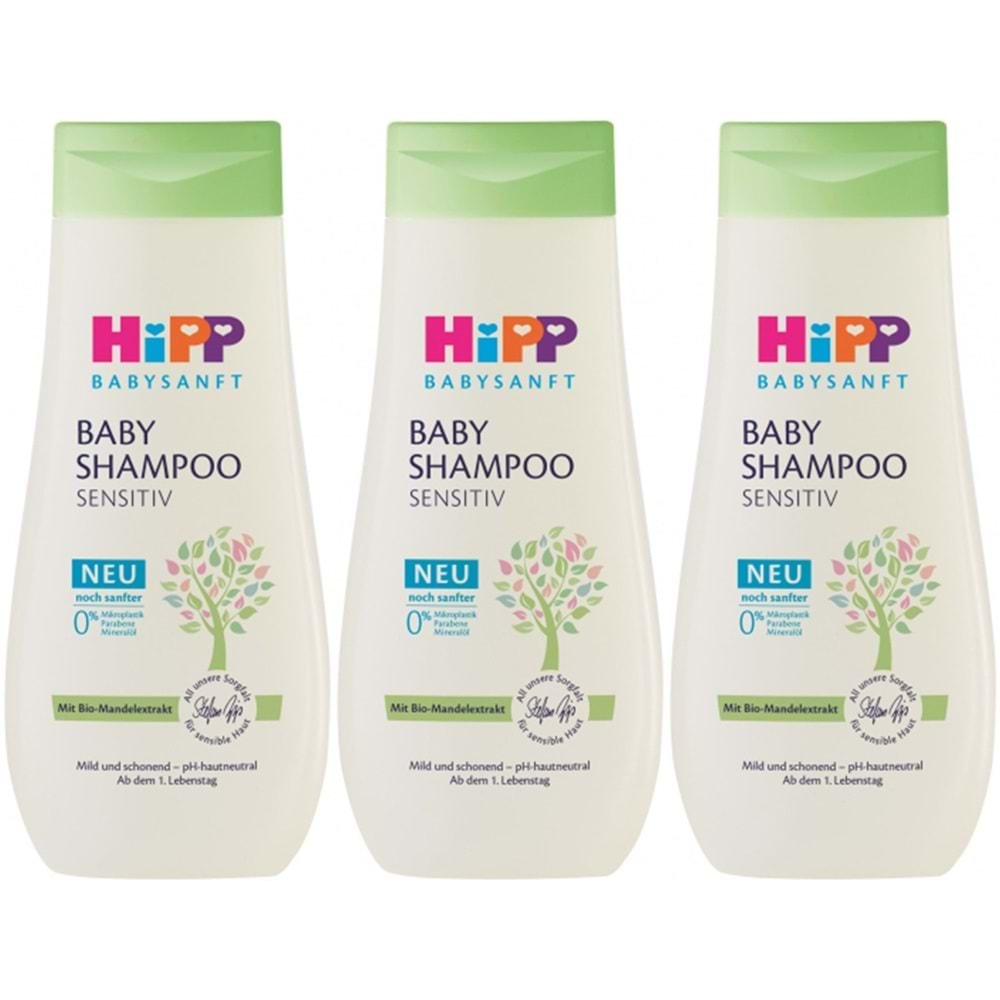 Hipp Babysanft Bebek Şampuanı (Baby Shanmpoo) Sensıtıv 200ML (3 Lü Set)