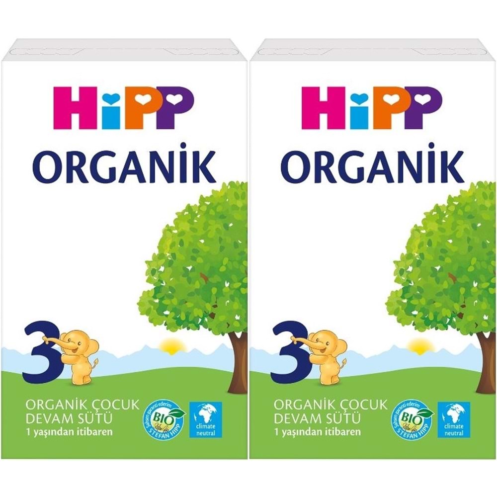 Hipp Organik Devam Sütü 600GR No:3 (1 Yaş ve Üzeri) (2 Li Set)