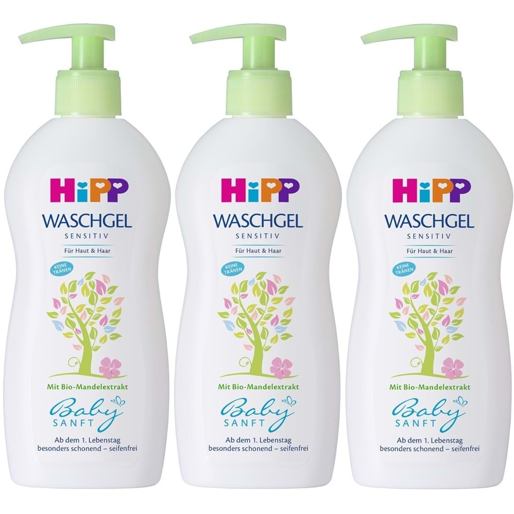 Hipp Babysanft Bebek Saç ve Vücut Banyo Jeli 400ML (3 Lü Set)