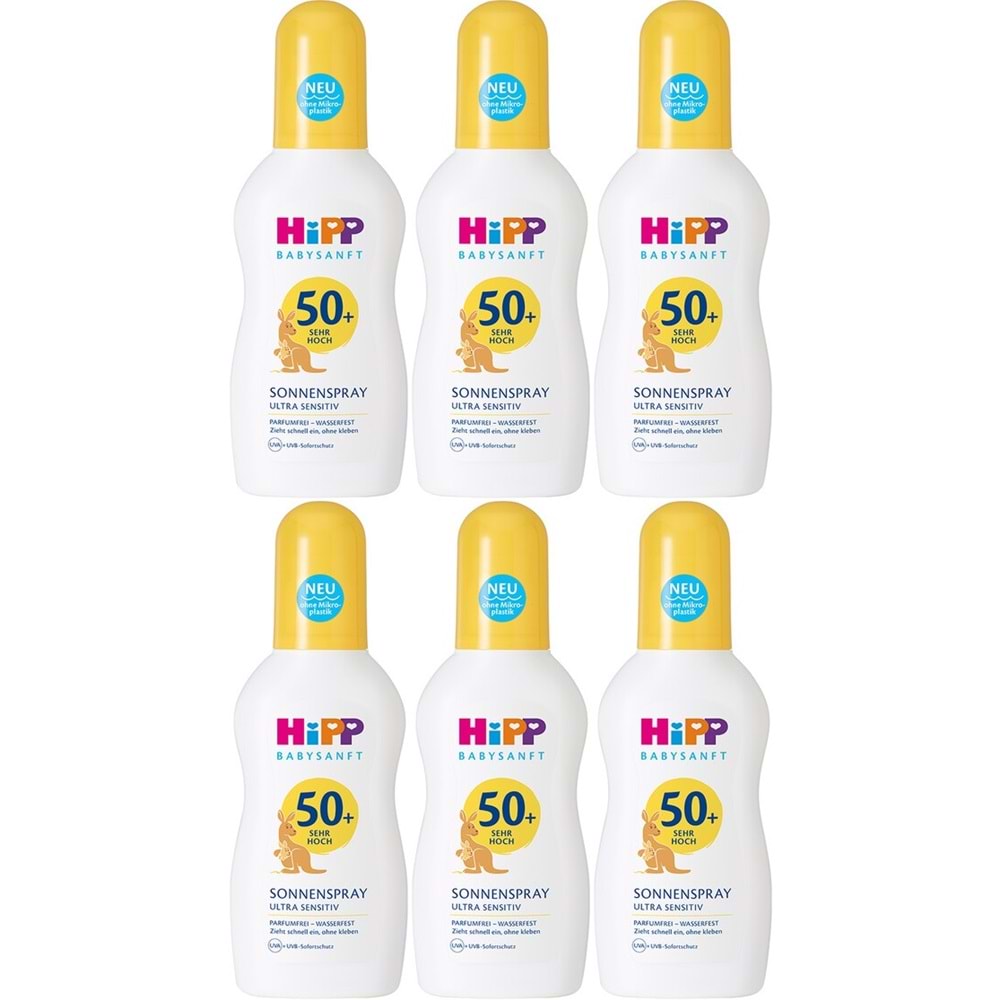 Hipp Babysanft Sprey Güneş Kremi Sonnenspray 50+ Faktör Ultra Sensıtıv 150ML Sprey (6 Lı Set)