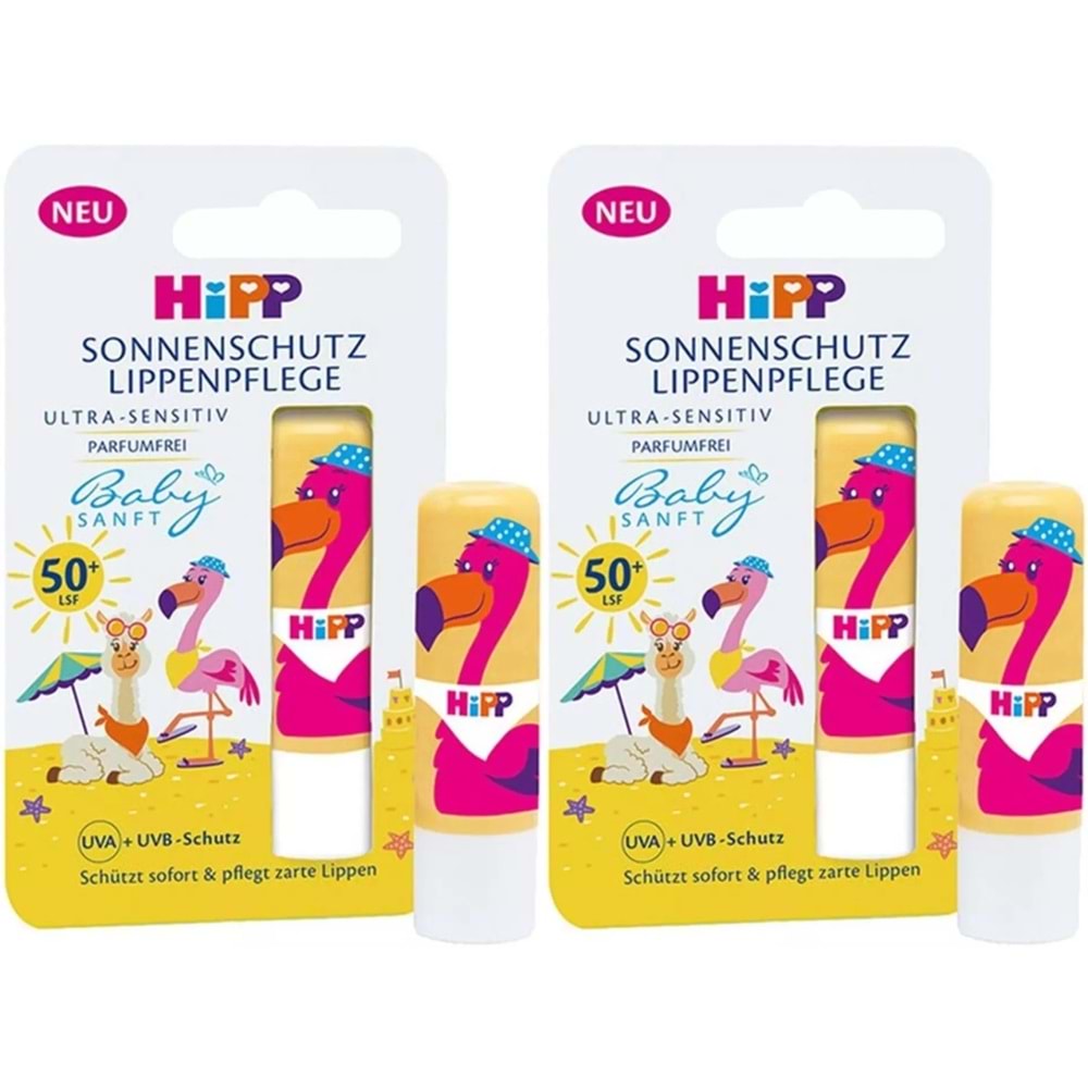 Hipp Babysanft Güneş Koruyucu Dudak Nemlendiricisi Ultra Sensıtıv 4.8GR (Sarı-Pembe) (2 Li Set)
