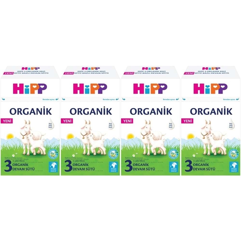 Hipp Organik Keçi Sütü Bazlı Devam Sütü 400GR No:3 (12.Aydan İtibaren) (4 Lü Set)