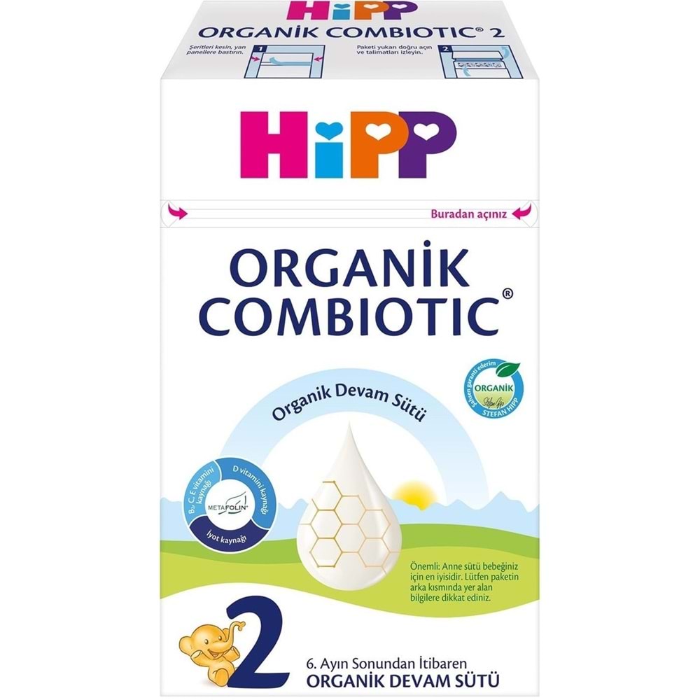 Hipp Organik Combiotic Devam Sütü 600GR No:2 (6-12 Ay) (3 Lü Set)